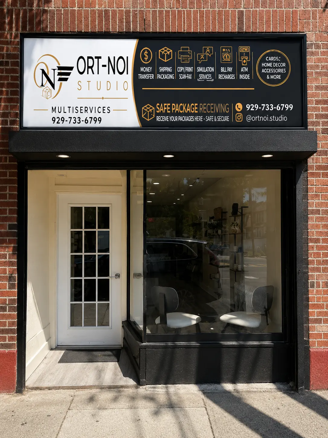 Exterior storefront of ORT NOI MULTISERVICES in Hillside, New Jersey